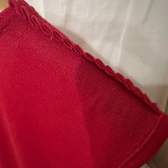 Anthropologie | Tracey Reese Red Pleated Midi Dress - Picture 6 of 9